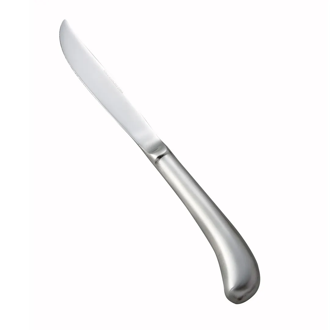 Winco 0015-11 Lafayette Steak Knife, 9-1/4" Hollow SS Handle, 18/0 Blade, 8-9" Length - 1 Dozen