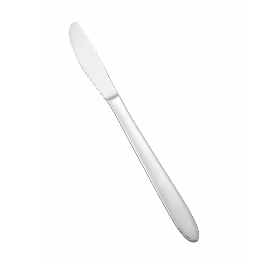 Winco 0019-08 Dinner Knife, 9" Flute-Pattern, 18/0 Stainless Steel, Mirror Finish - 1 Dozen