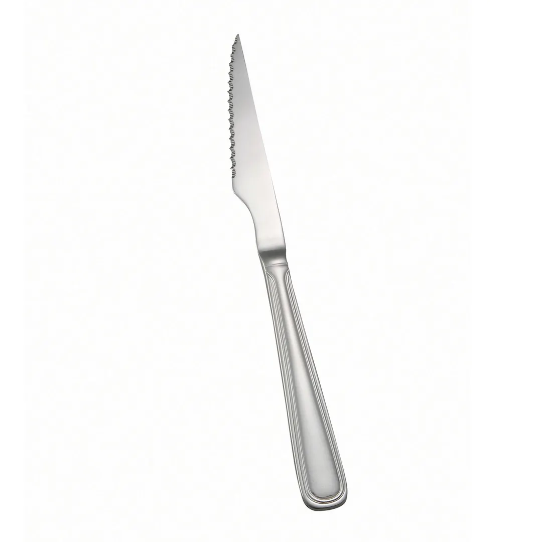 Winco 0030-16 Steak Knife, 8-7/8" Stainless Steel Handle, 18/8 Blade, Pointed Tip, Heavy - 1 Dozen