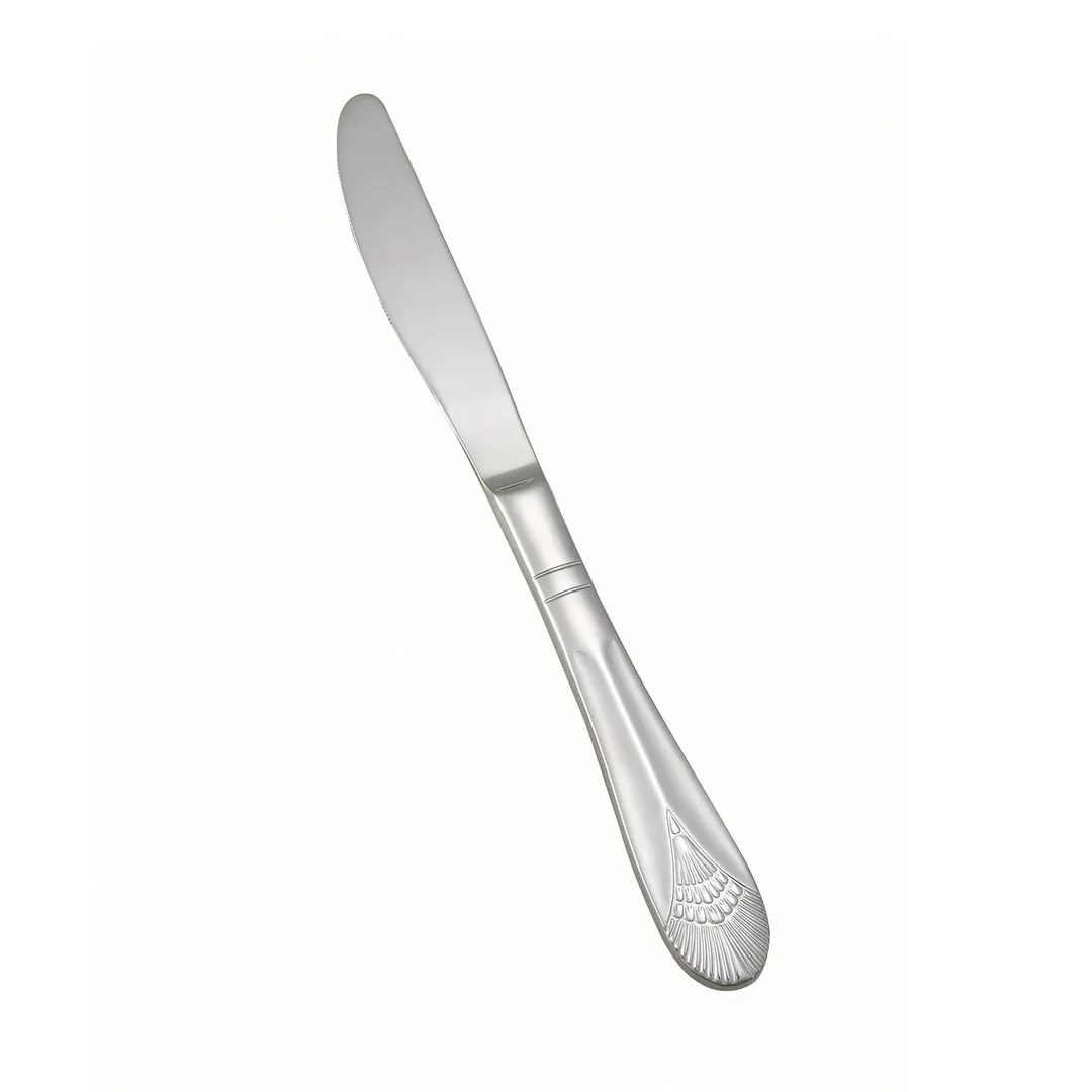 Winco 0031-08 Dinner Knife, 8-7/8" Peacock Flatware, 18/8 Stainless Steel, Mirror Finish - 1 Dozen