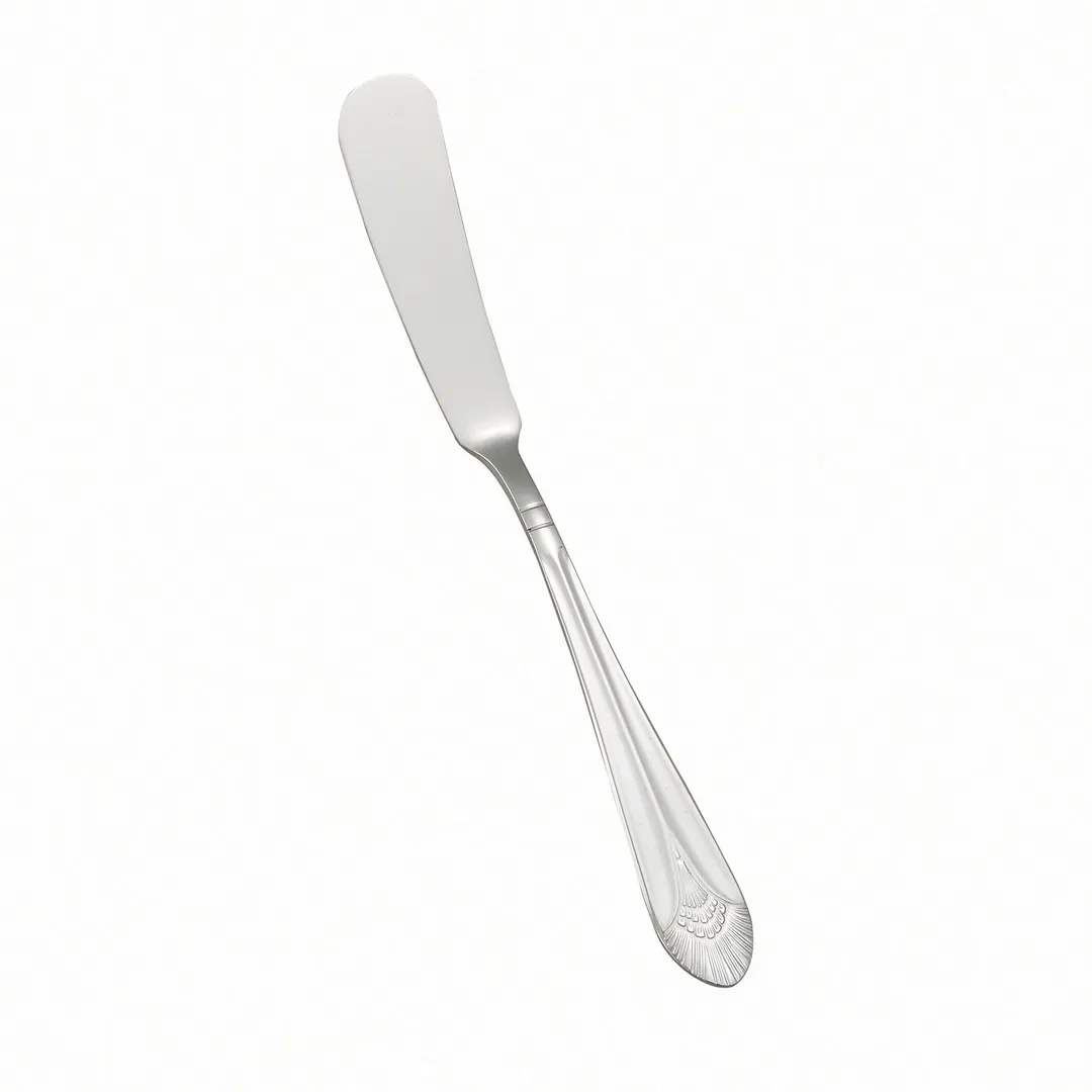 Winco 0031-12 Butter Spreader, 6-3/4" Mirror Peacock 18/8 Stainless Steel 5‑6" Length - 1 Dozen