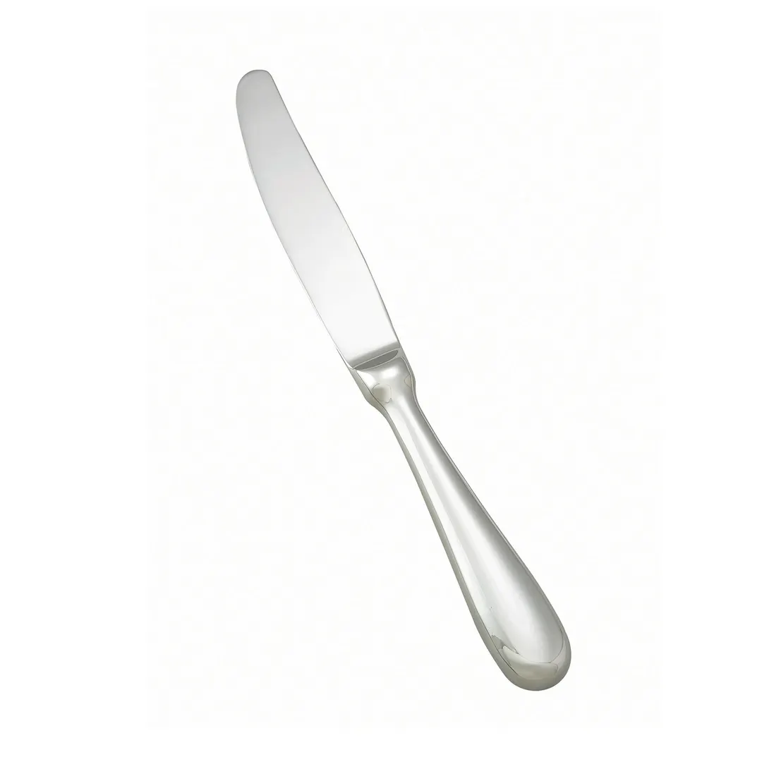 Winco 0034-15 Dinner Knife 8-3/4" Hollow Handle Heavy 18/8 Stainless Steel Mirror Finish - 1 Dozen