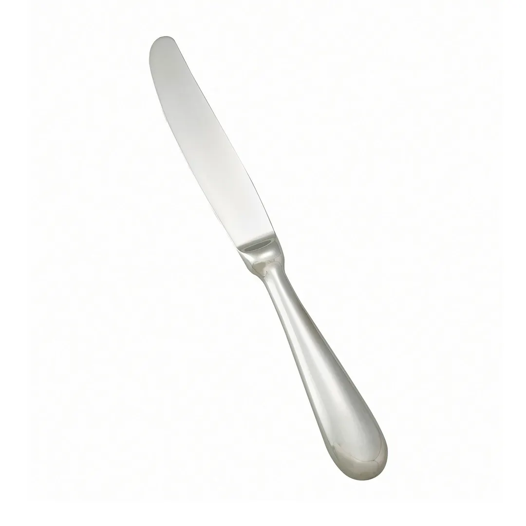 Winco 0034-18 9-5/8" Stanford Dinner Knife, Hollow Handle, 18/8 SS, Heavy Mirror Finish - 1 Dozen