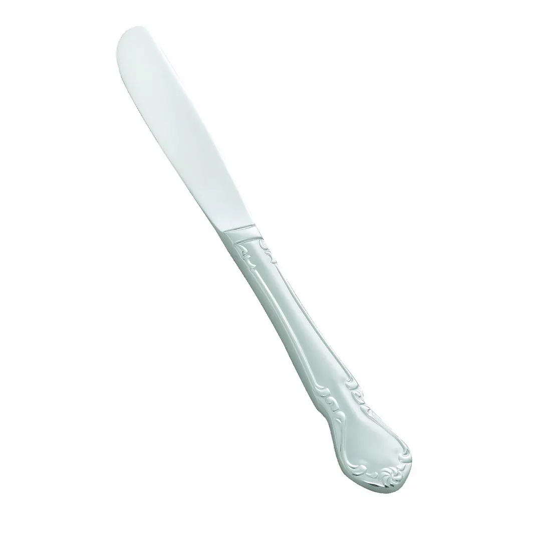 Winco 0039-08 Chantelle Dinner Knife 9-5/16" 18/8 Stainless Solid Handle Mirror Finish - 1 Dozen