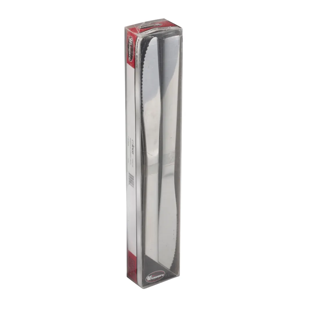 Winco 0082-08 - Windsor Dinner Knife, 8" Stainless Steel, Vibro Finish, Medium Weight - 12/Pack
