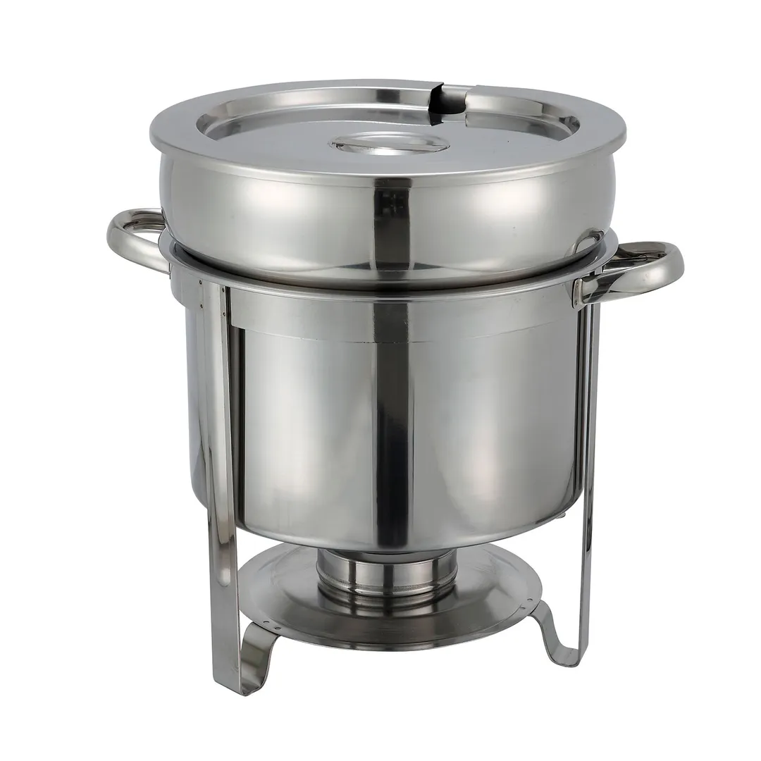 Winco 211 11 Qt. Round Stainless Steel Soup Chafer