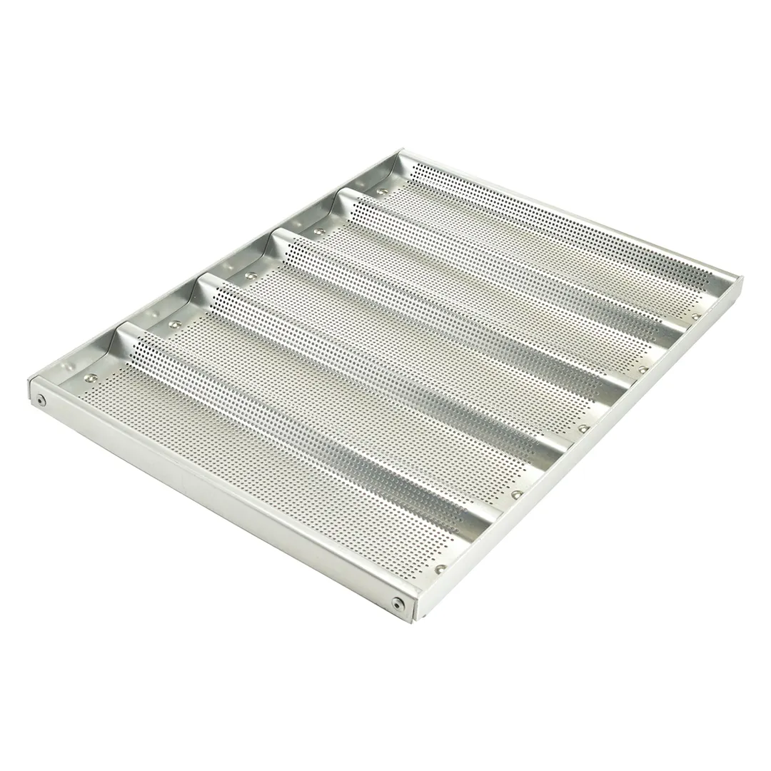 Winco ABPN-5H 5 Slot Aluminum Perforated Non-Stick Baguette Pan