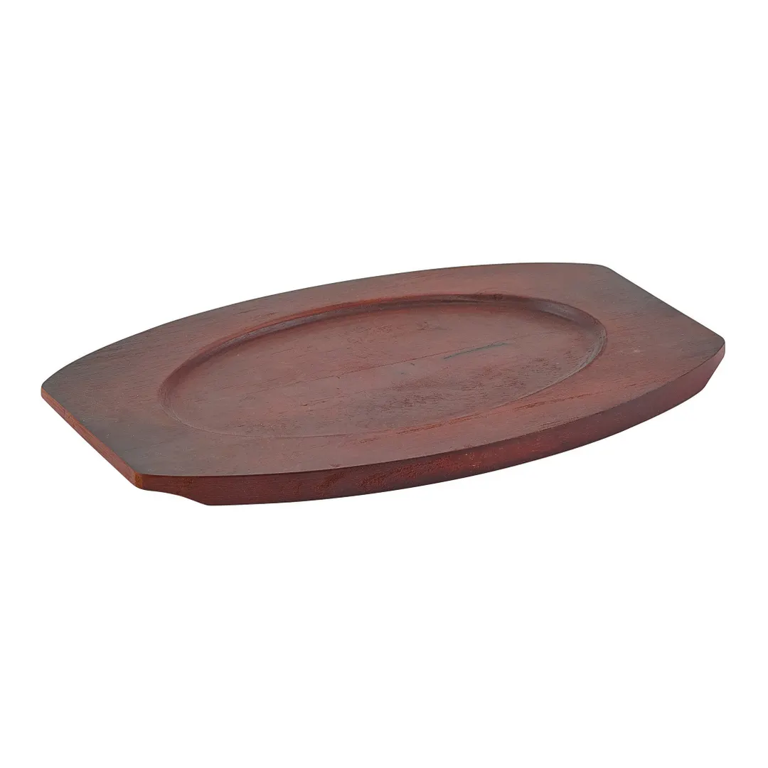 Winco APL-11UL 11" Mahogany Wood Oval Underliner for APL-11