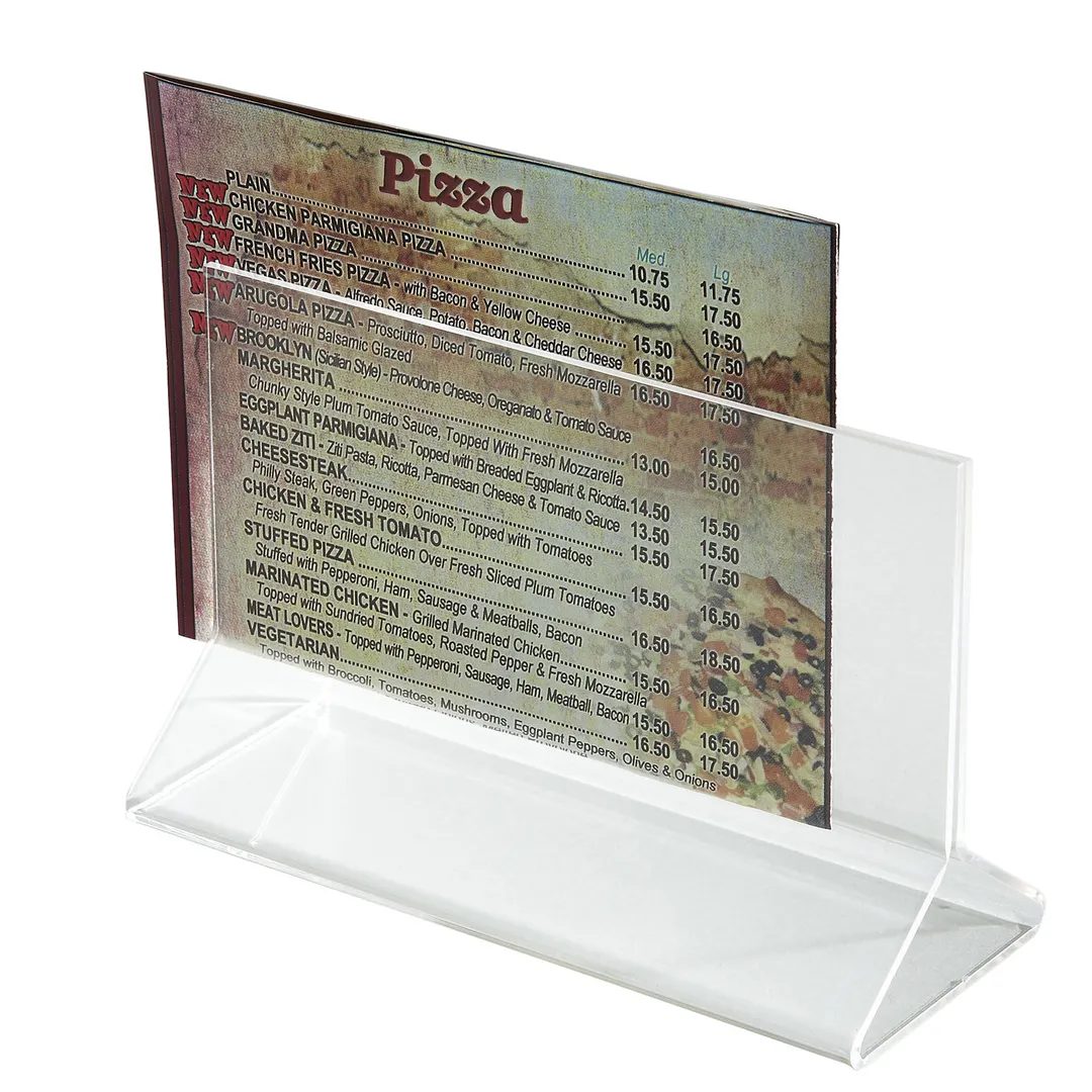 Winco ATCH-53 Tabletop Menu Card Holder - Acrylic / 5-1/2" X 3-1/2"