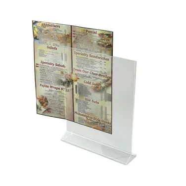 Winco ATCH-811 Tabletop Menu Card Holder - Acrylic / 8" X 11"