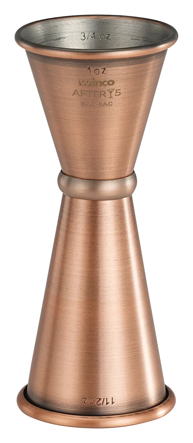 Winco After 5 BAJ-8AC Double Jigger w/ Inner Marking Lines, 1x1-1/2 oz
