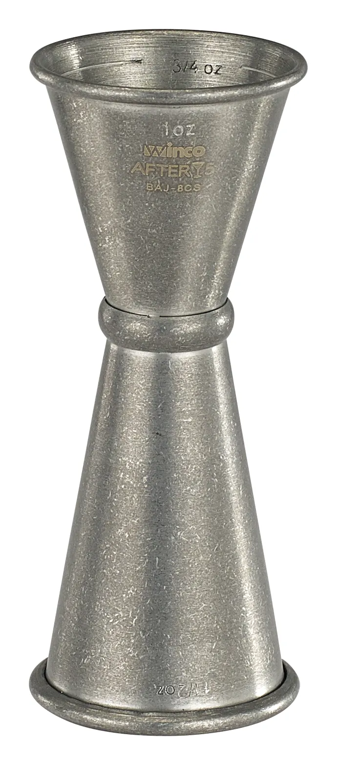 Winco After 5 BAJ-8CS Double Jigger w/ Inner Marking Lines, 1x1-1/2 oz
