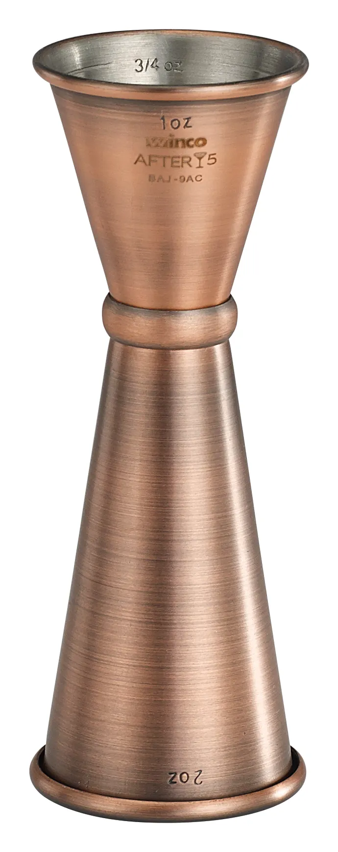 Winco After 5 BAJ-9AC Double Jigger w/ Inner Marking Lines, 1 x 2 oz