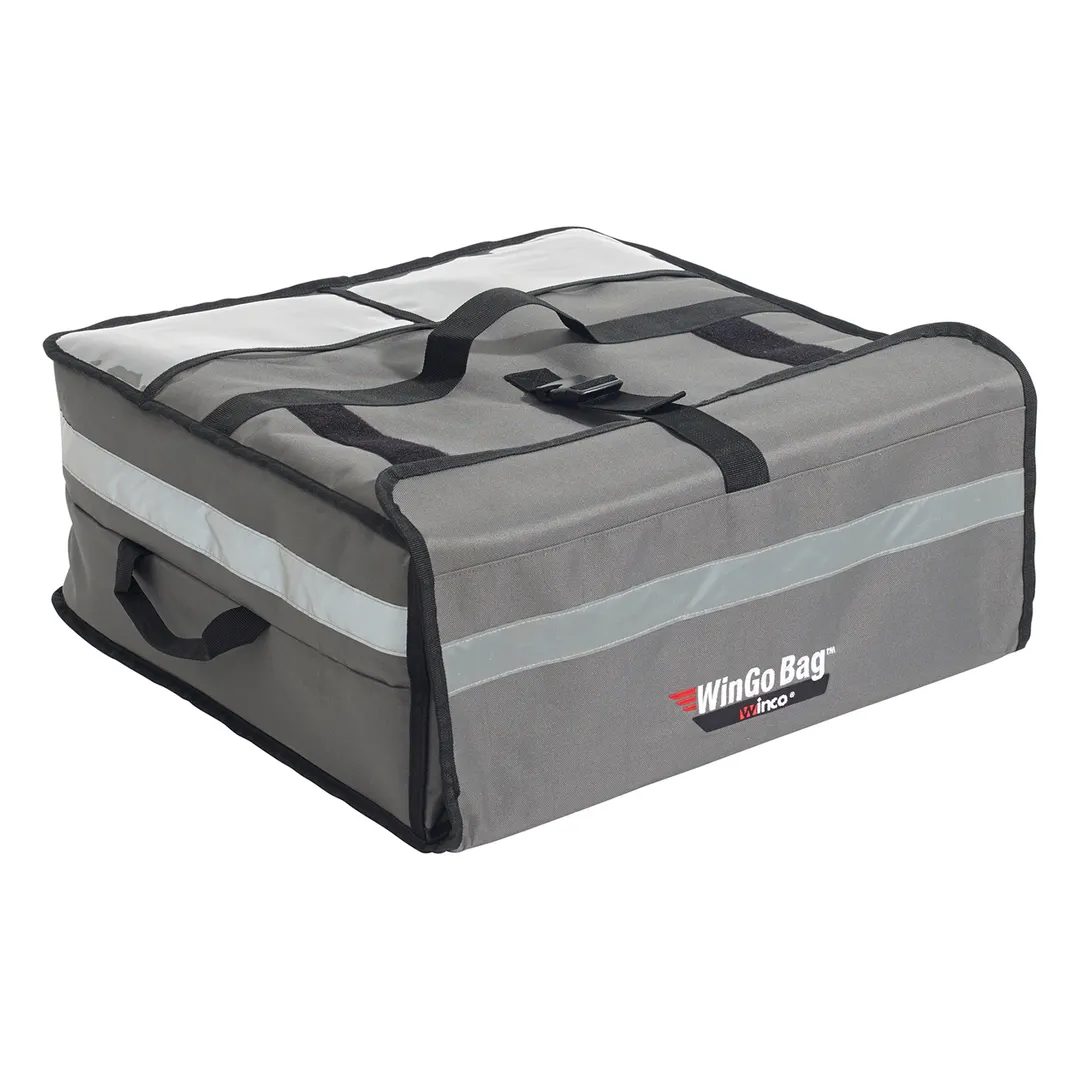 Winco BGPZ-1909 Medium 19" x 19" x 9" Gray Insulated Polyester WinGo Premium Pizza Bag