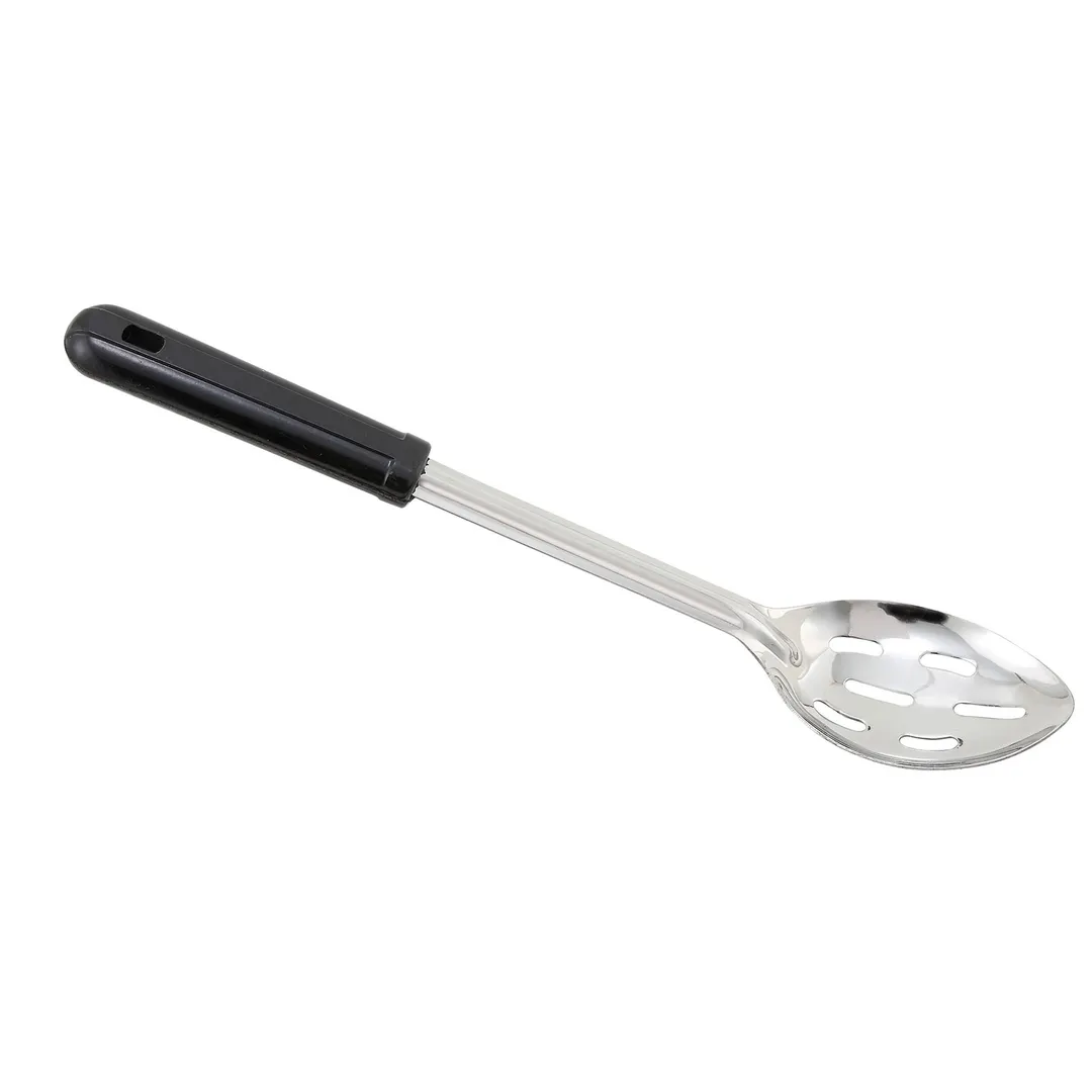 Winco BSSB-13 13" Slotted Basting Spoon w/ Black Rounded Bakelite Handle