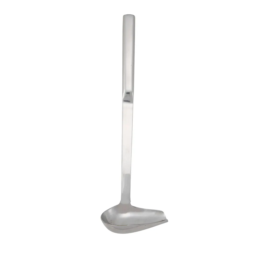 Winco BW-SP1 11 1/2" Stainless Steel 1-Piece 1 oz. Serving Spout Ladle w/ Hollow Handle