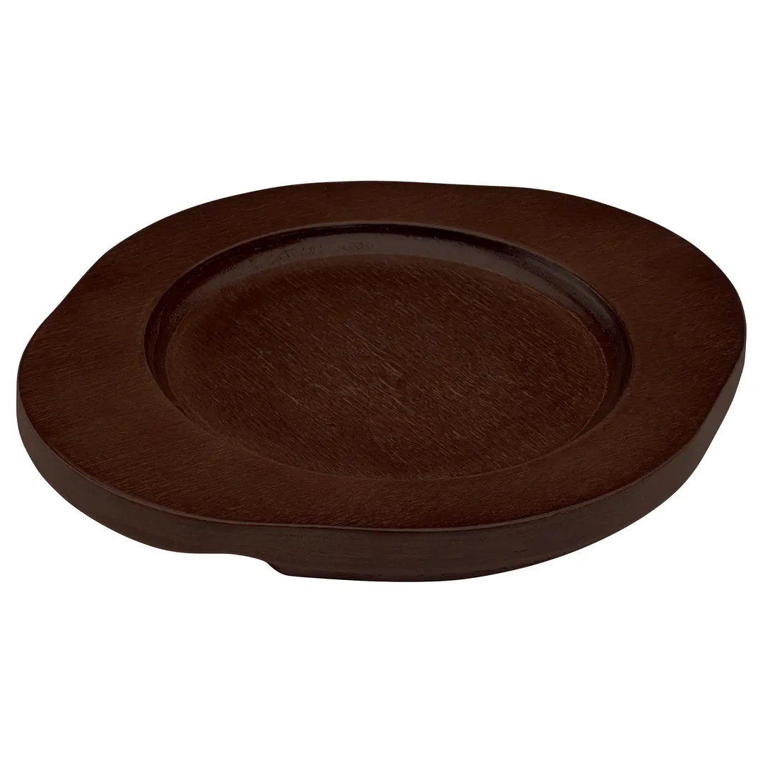 Winco CAST-5UL Round Wood Underliner with Dual Contoured Handles for CASM-5R 