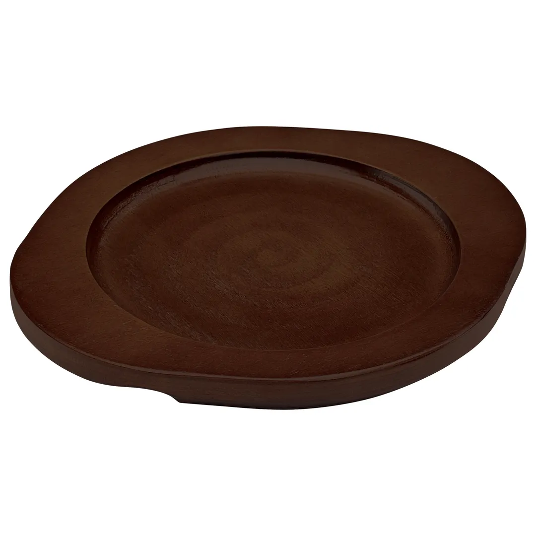 Winco CAST-6UL Round Wood Underliner with Dual Contoured Handles for CAST-6 