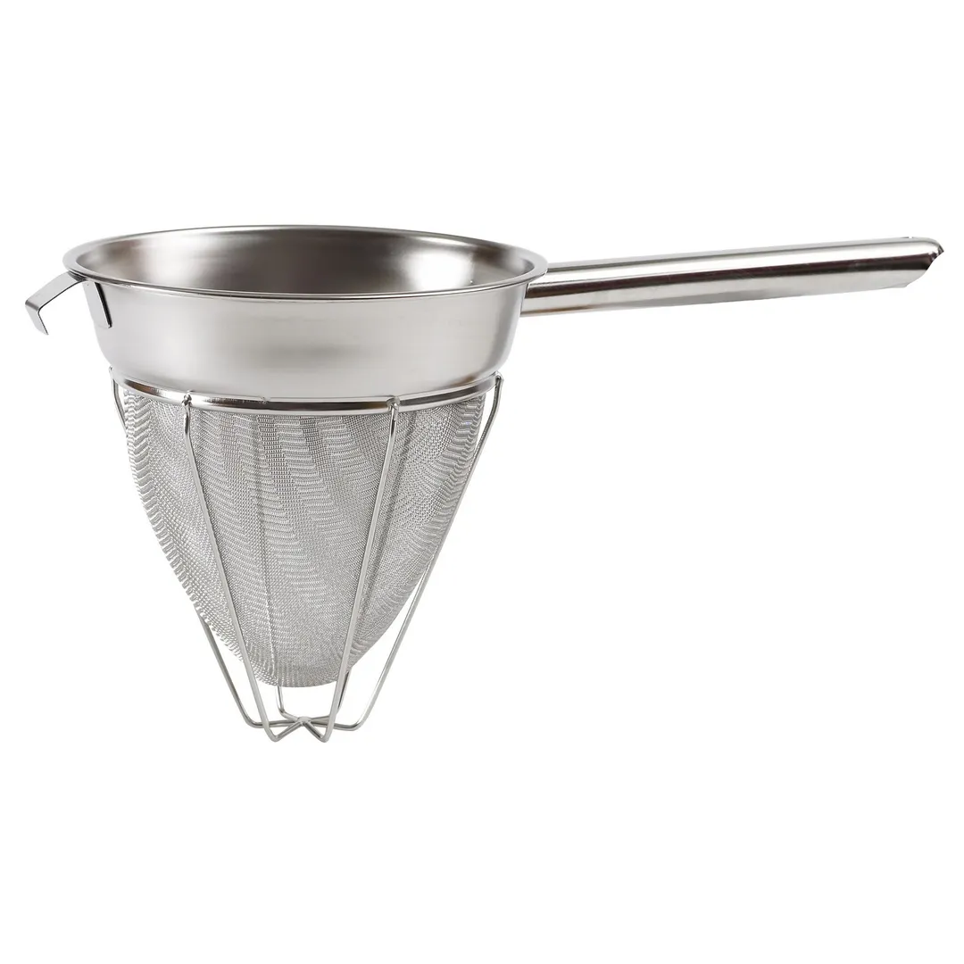 Winco CCB-10R  10" Bouillon Strainer, Extra Fine Mesh, Reinforced, Hollow Handle, Stainless Steel
