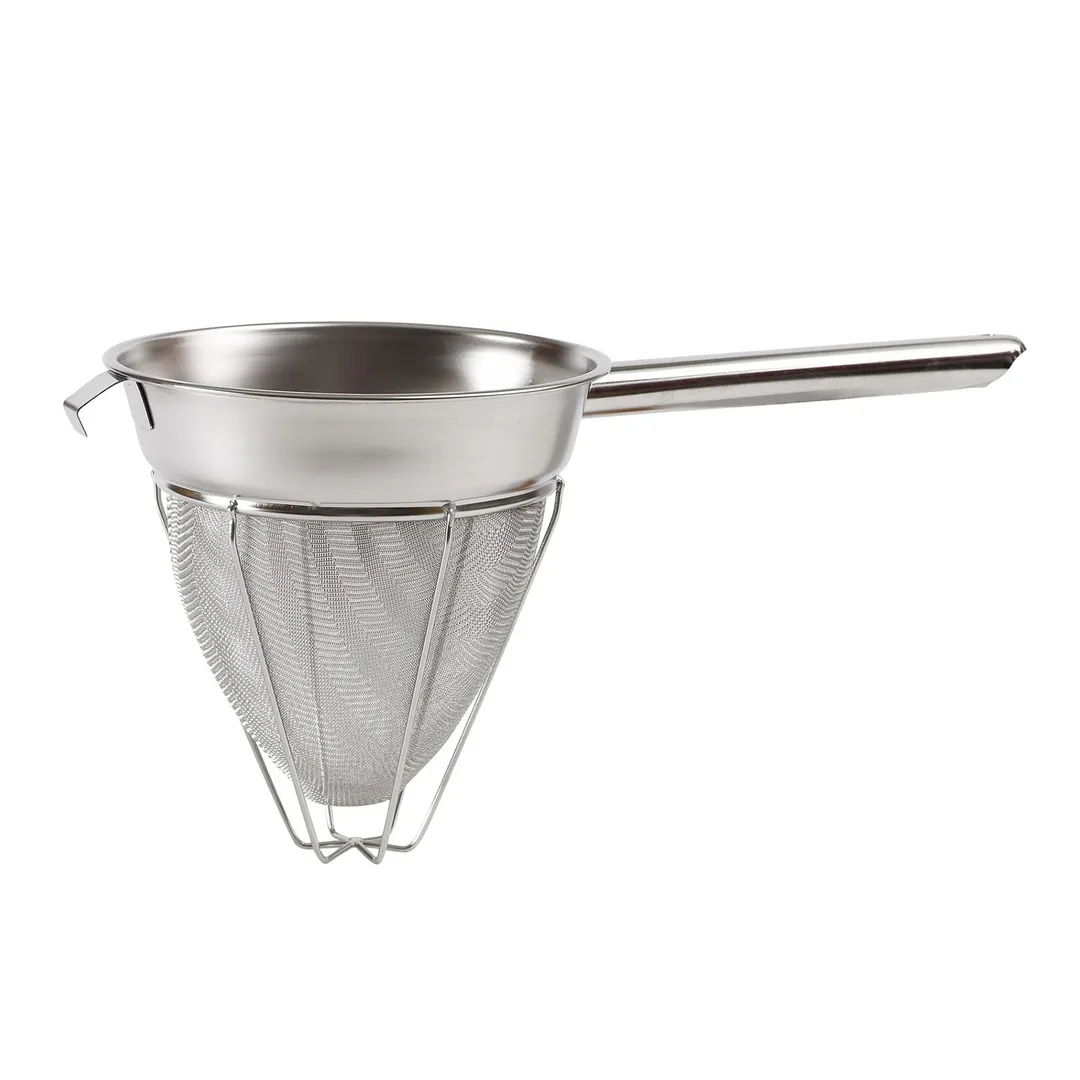 Winco CCB-8R 8" Bouillon Strainer, Extra Fine Mesh, Reinforced, Hollow Handle