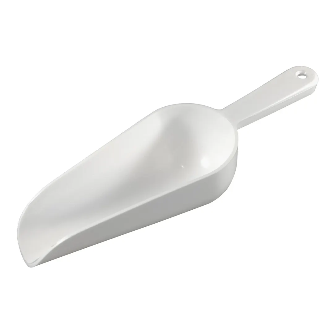 Winco CR-846W Bar Maid, 6Oz Scoop (White), Round Bowl, Hole Handle, Polyethylene
