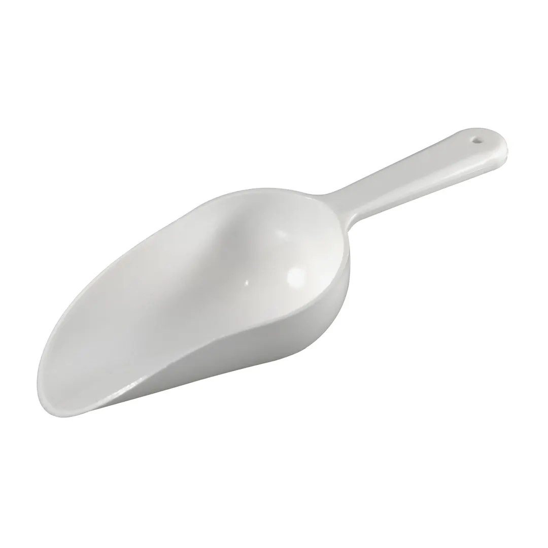 Winco CR-854W Bar Maid, 4Oz Scoop (White), Round Bowl, Hole Handle, Polyethylene