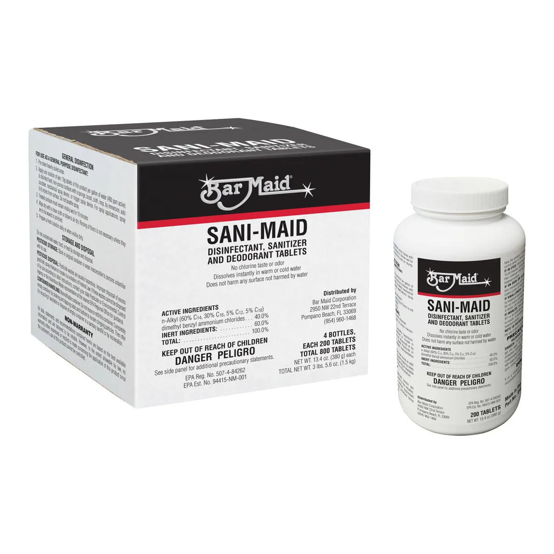 Winco DIS-207 Bar Maid, Quaternary Sanitizer/Disinfectant Tablets - 800/Box
