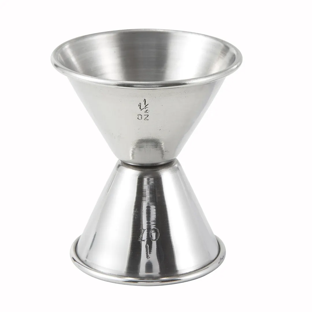Winco J-4 Stainless Steel Jigger, 1 oz. x 1-1/2 oz.