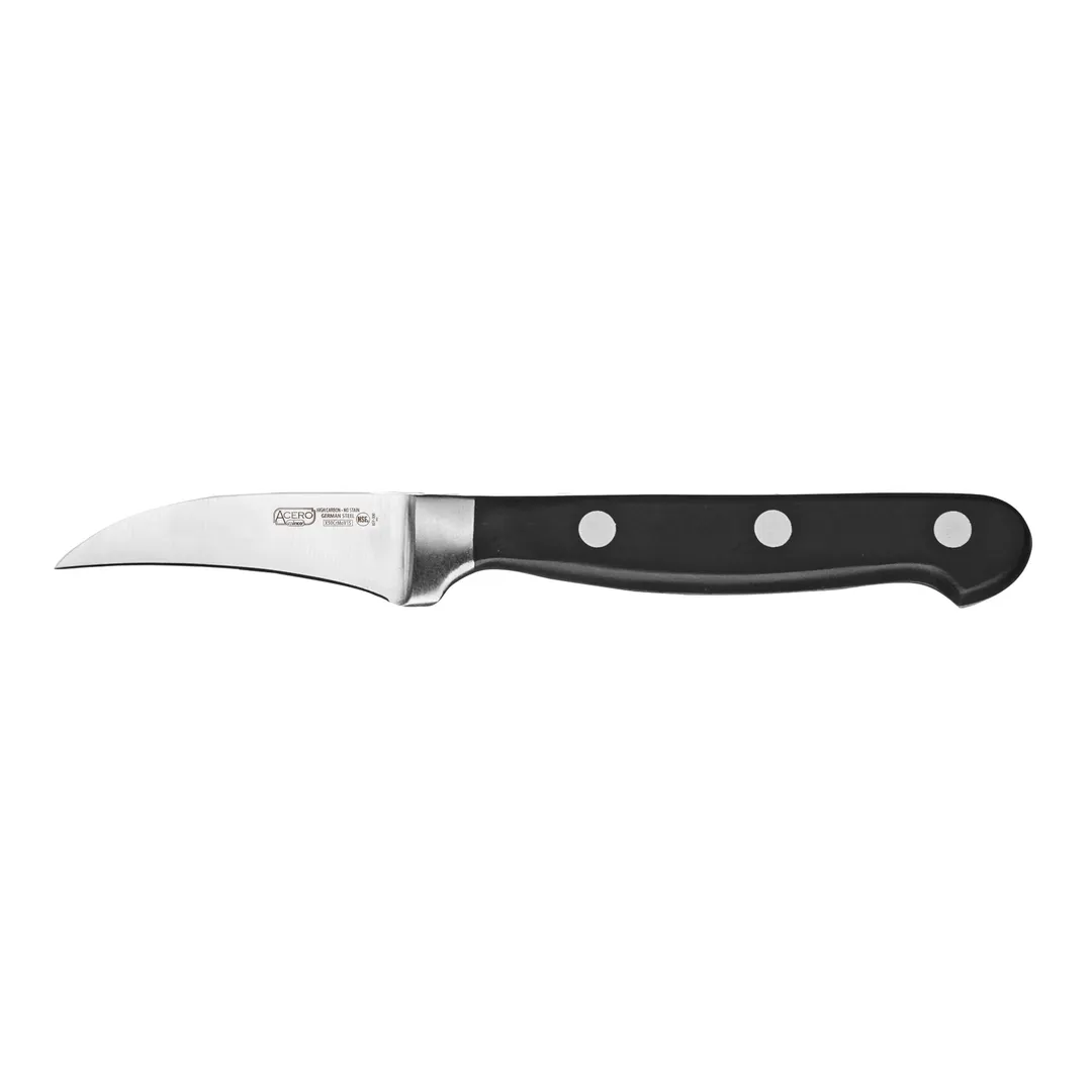 Winco KFP-30 Acero 2-3/4" Forged Peeling Knife w/ Black POM Handle