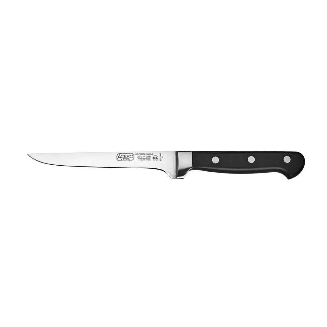 Winco KFP-61 6" Boning Knife, Forged Carbon Steel, POM Handle, Black