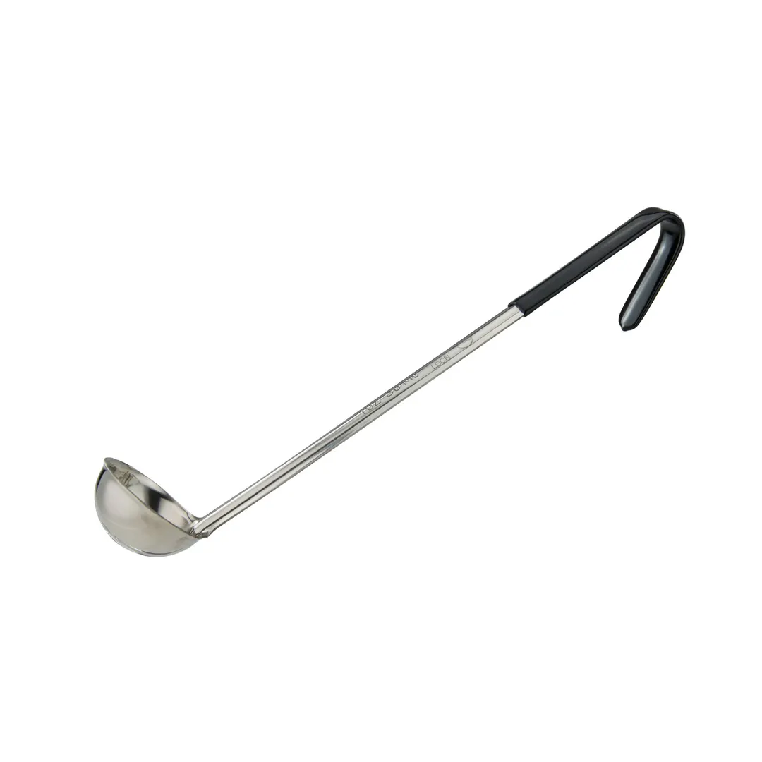 Winco LDCN-1 Black 1 oz Prime Series One-Piece Stainless Steel Serving Ladle 