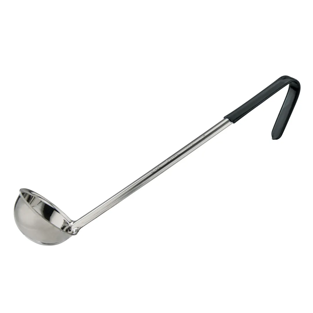 Winco LDCN-2K 2 oz One-Piece Stainless Steel Serving Ladle w/ Black Handle