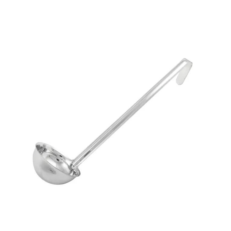 Winco LDI-6 One-Piece Stainless Steel 6 oz LDI Series Serving Ladle w/ 12 1/2" Long Handle