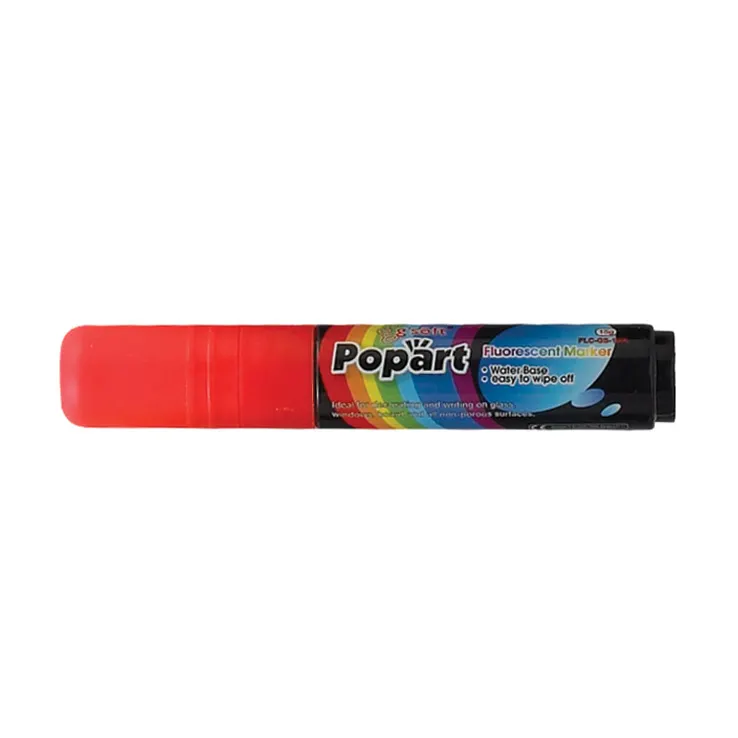 Winco MBPM-R Neon Red Deluxe Plus Marker - 15G Ink Capacity