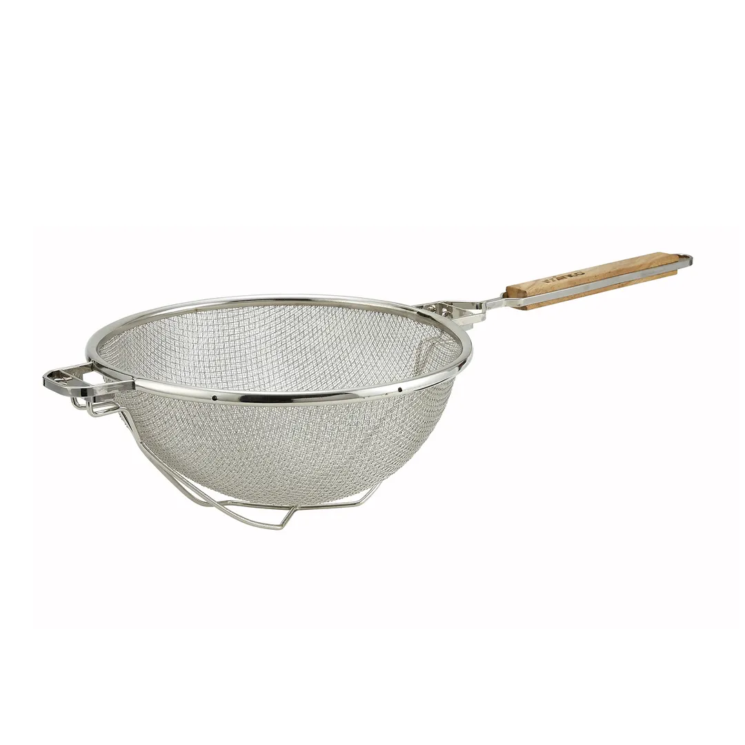 Winco MST-10RB 10 1/2" Double Mesh Strainer with Reinforced Bowl - Stainless Steel