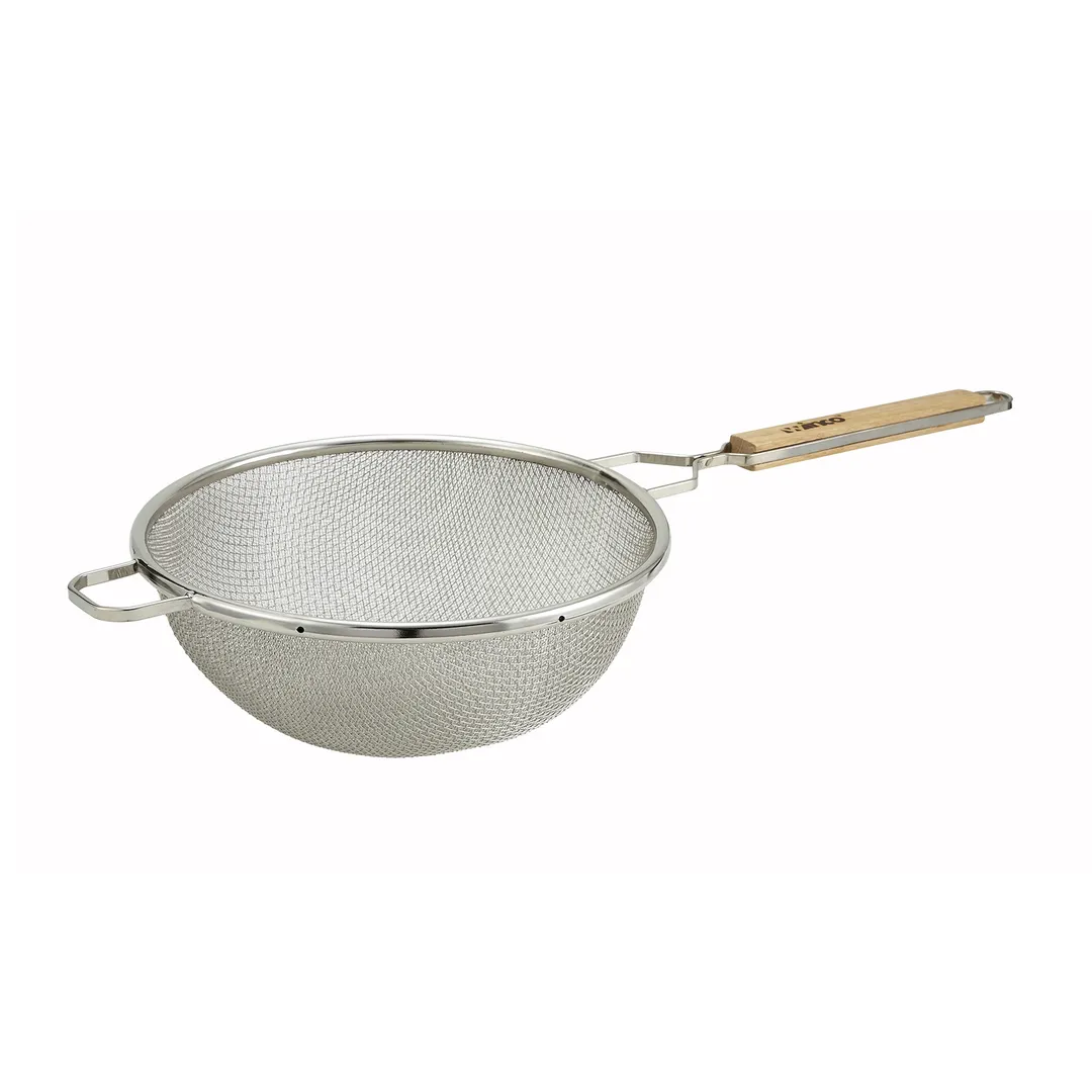 Winco MST-6D 6 1/4" Medium Double Mesh Strainer, Round - Stainless Steel 