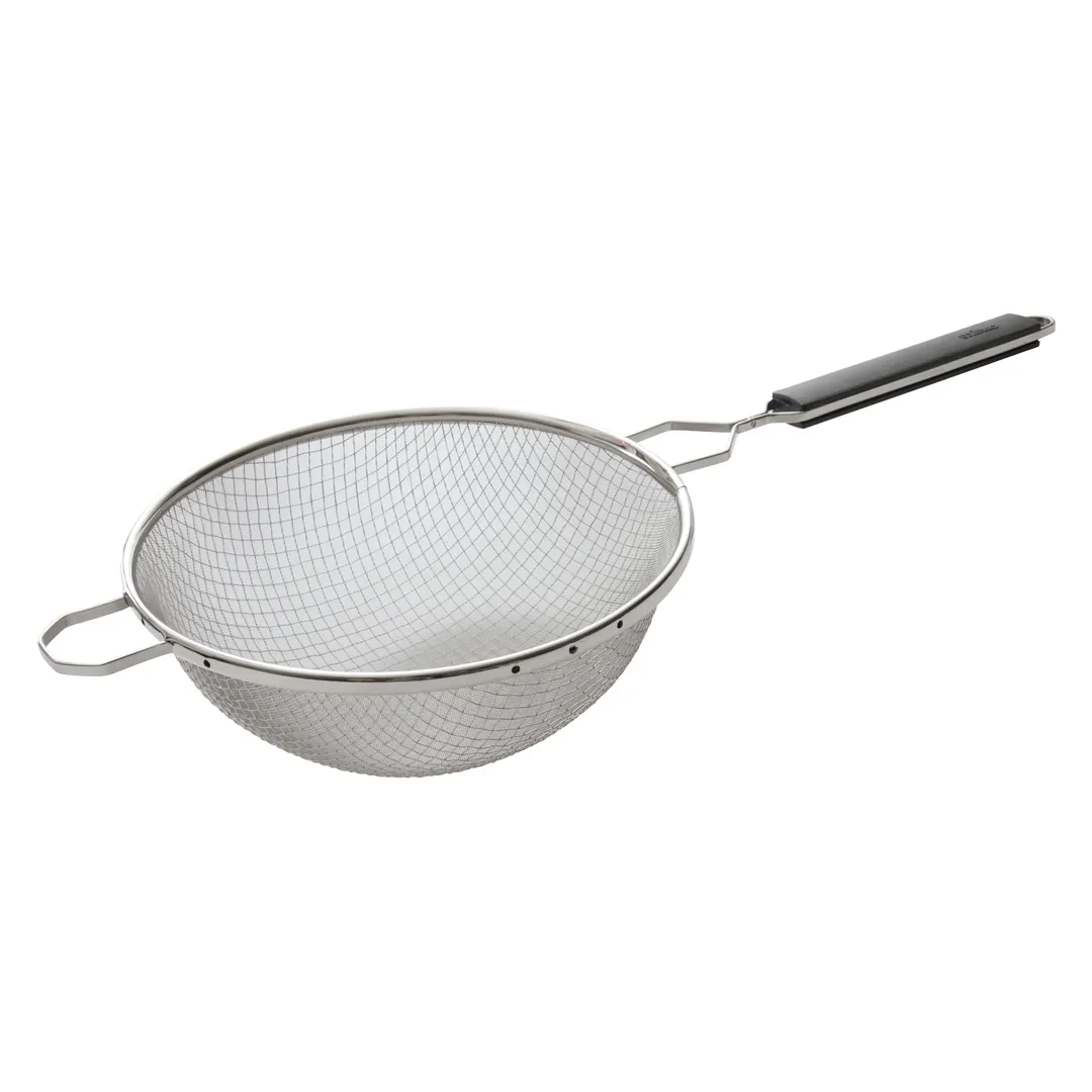 Winco MSTP-10DF 10" Double Fine Mesh Strainer, Stainless Steel w/ Plastic Handle 