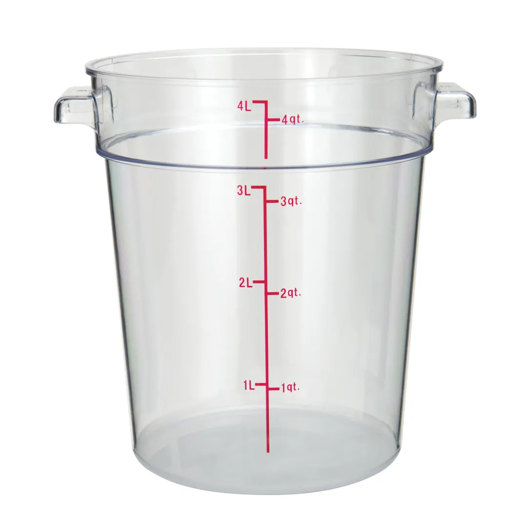 Winco PCRC-4, 4 Qt Polycarbonate Food Storage Container, Clear