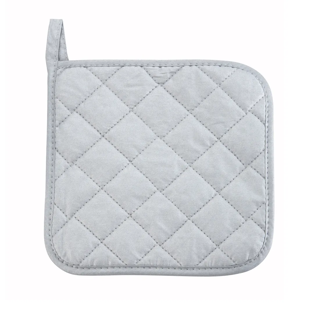 Winco PH-8S Pot Holder, 8" x 8" Silicone-Coated 100% Cotton, Silver Finish - 1 Dozen