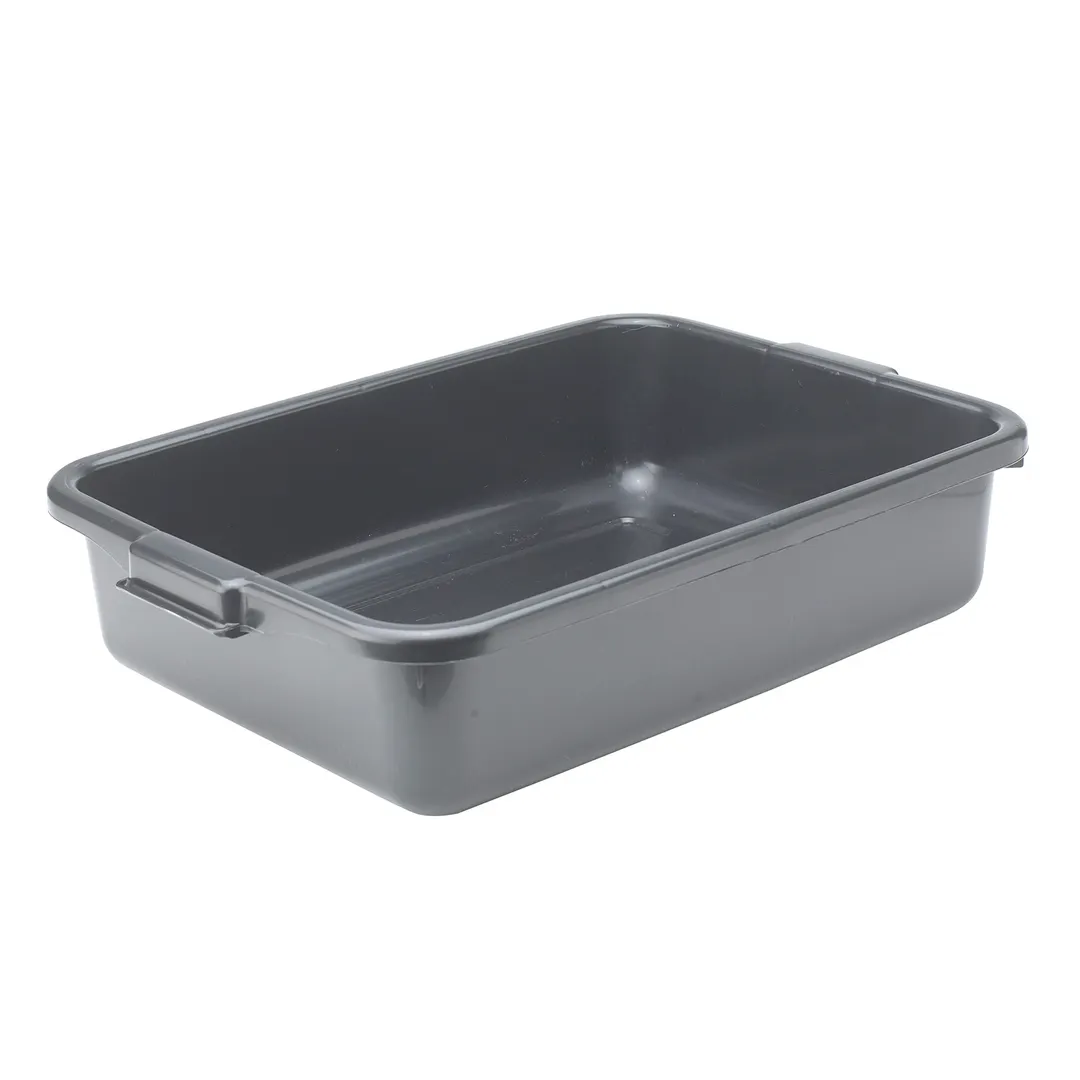 Winco PL-5K Black Dish Box, 1-Compartment, Polypropylene