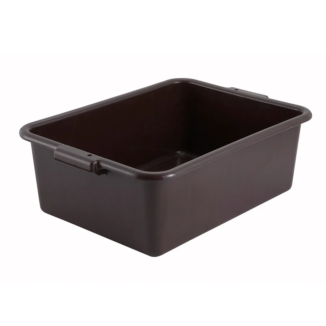 Winco PL-7B Brown Dish Box, 1-Compartment, Polypropylene