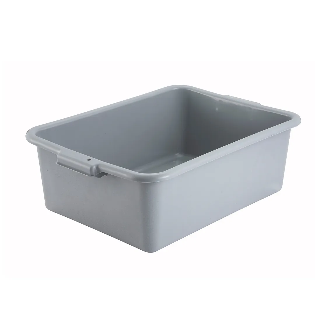 Winco PL-7G Gray Dish Box, 1-Compartment, Polypropylene