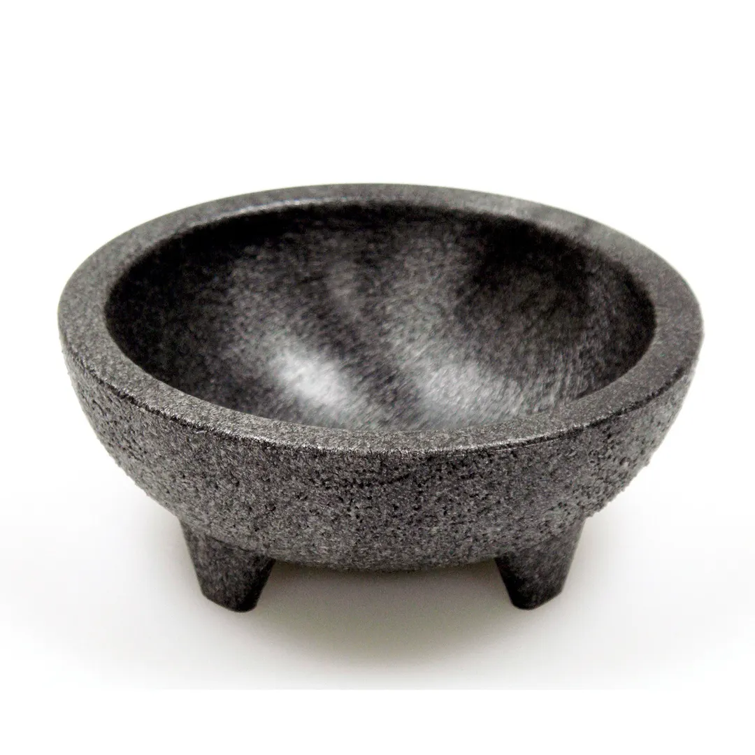 Winco PMSB-4 Molcajete Salsa Bowl Set, 4 oz Black Polypropylene BPA-Free Dishwasher Safe - 4/Pack