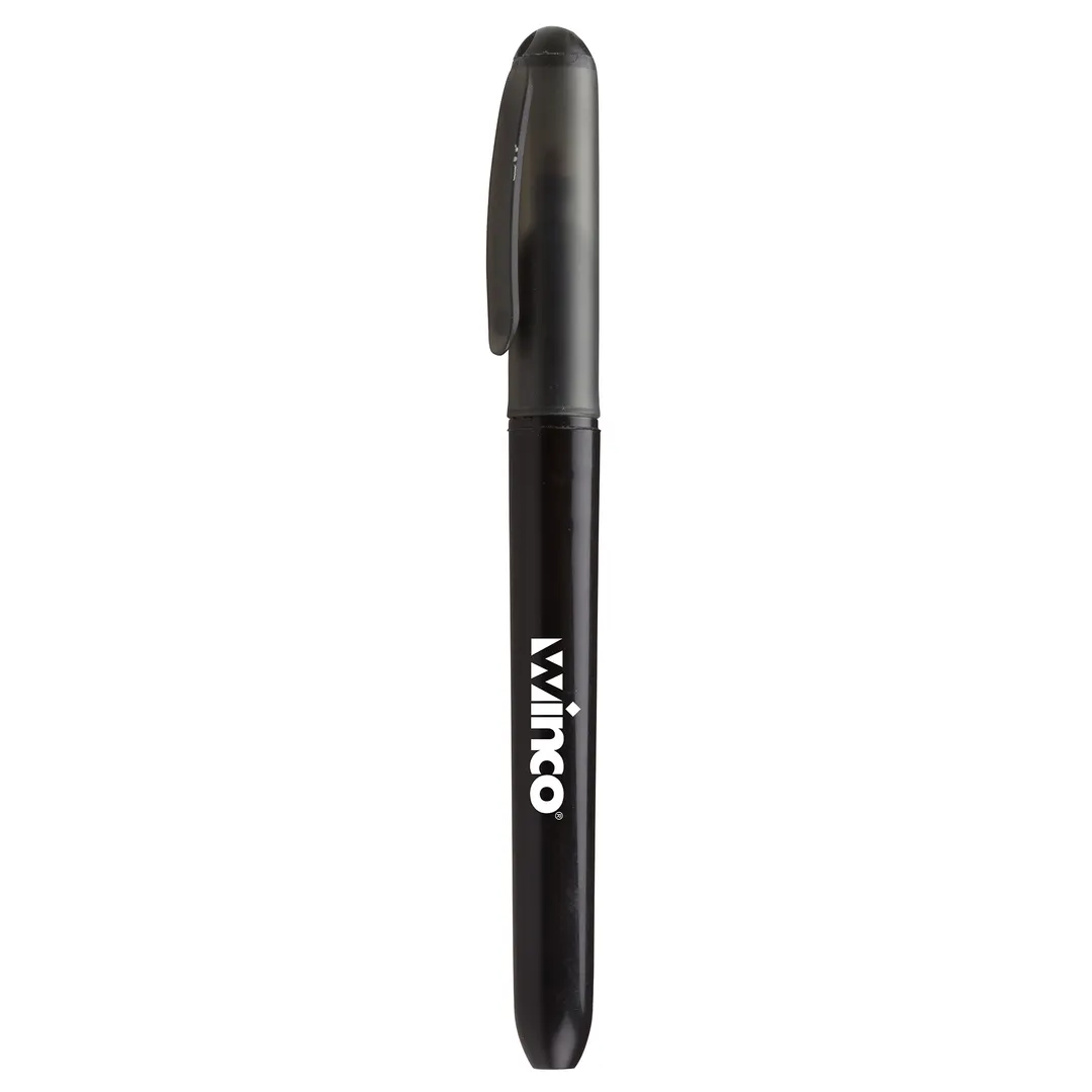 Winco PPM-2 - Counterfeit Detection Pen, Black Ink, 6‑in Compact Design, UV Sensitive, 2/Pack