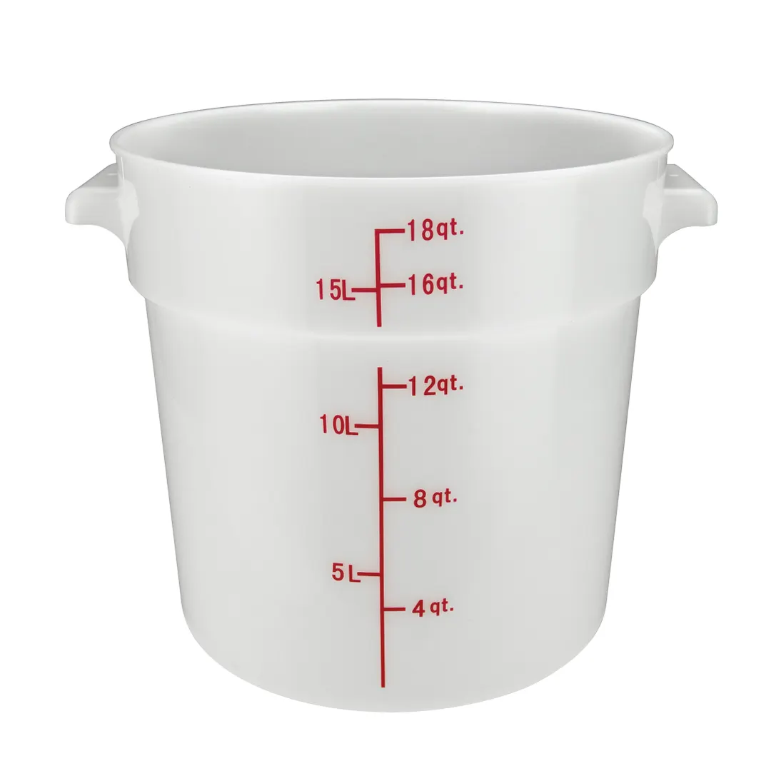 Winco PPRC-18W 18 qt White Round Food Storage Container, Polypropylene