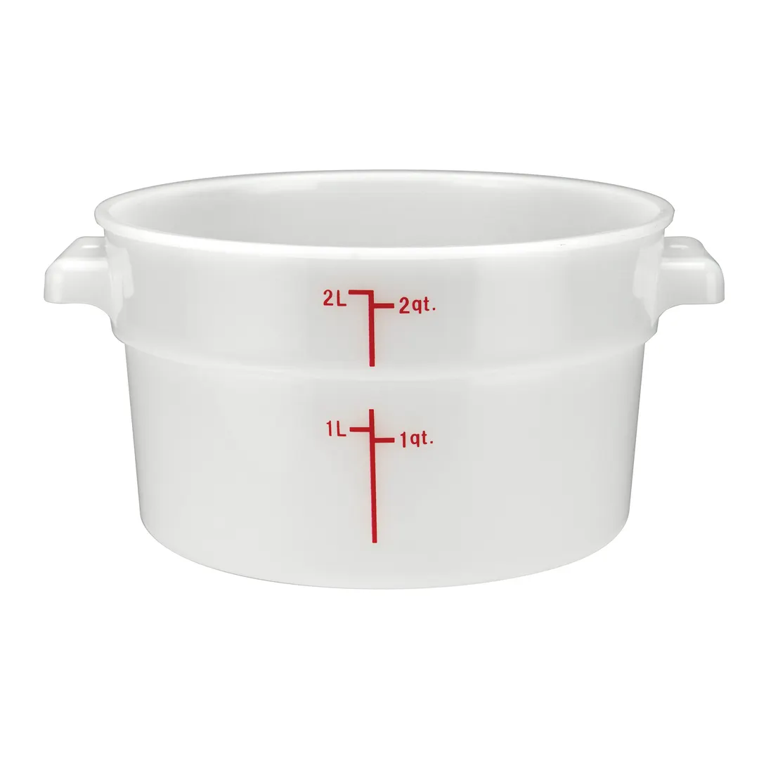 Winco PPRC-2W 2 Qt White Polypropylene Food Storage Container