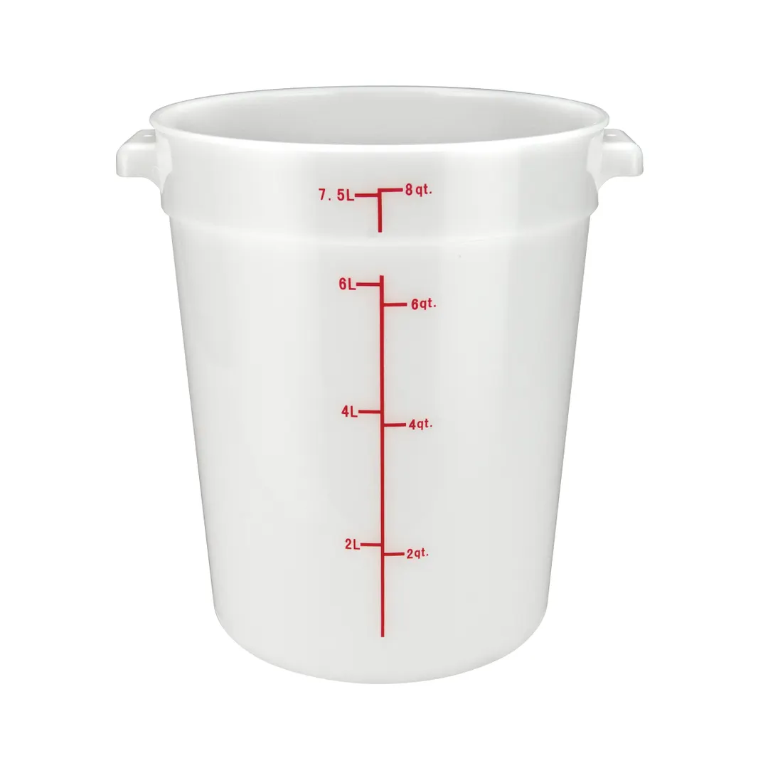 Winco PPRC-8W 8 Qt Polypropylene Food Storage Container, White