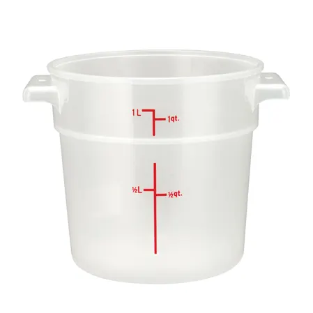 Winco PTRC-1 1 Qt. Round Translucent Food Storage Container