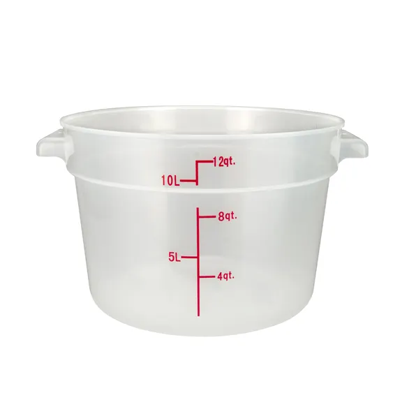 Winco PTRC-12 12 Qt. Round Translucent Food Storage Container