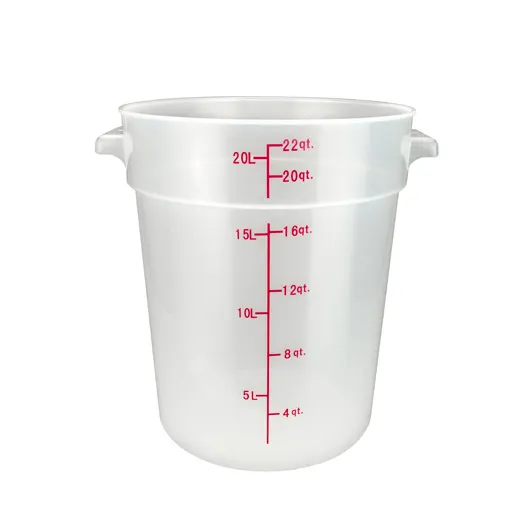 Winco PTRC-22 22 Qt. Round Storage Container, Polypropylene, Translucent